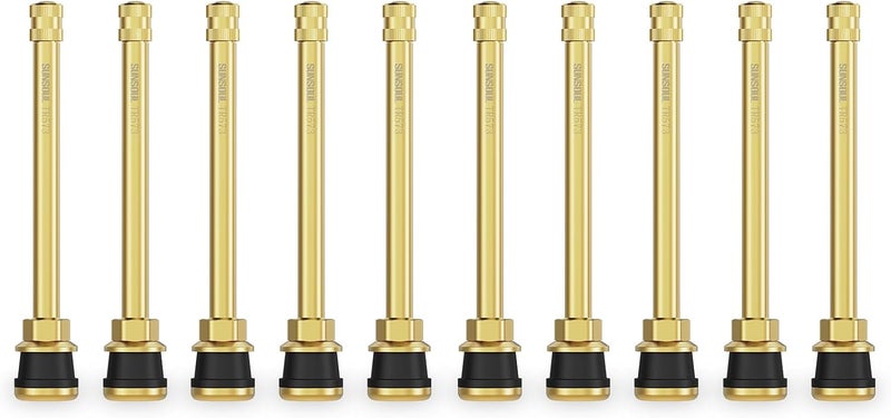 SUN SOUL TR573 10pcs Truck Tire Valve Stems, Brass Commercial 4-3/8 Valve Stems for Rim Φ.625" - Image 1